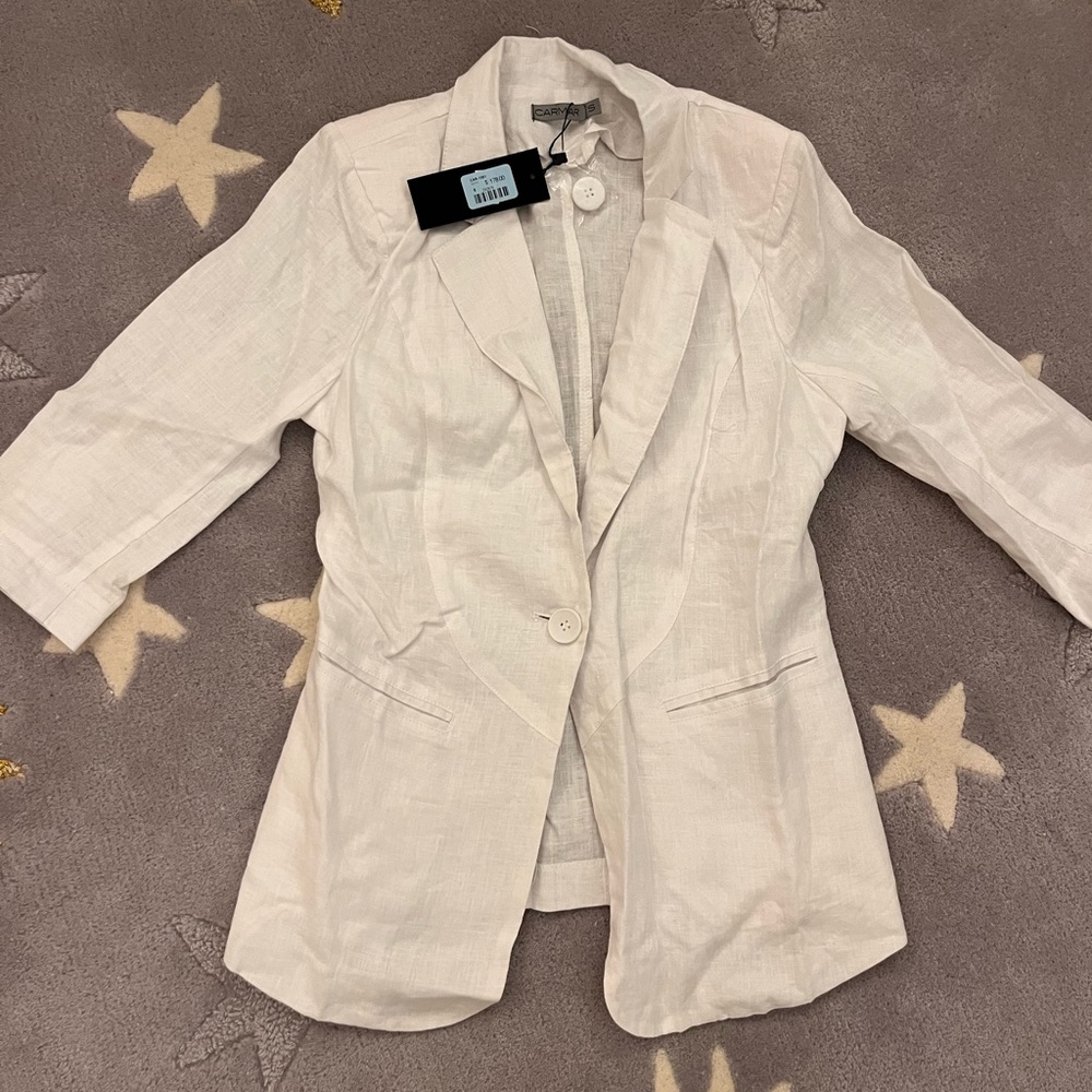 White Linen Carmar blazer NWT